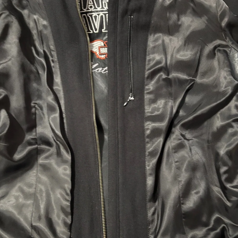 Harley-Davidson Women's Epoch Leather Jacket Black with Orange piping Size XL - Picture 5 of 16